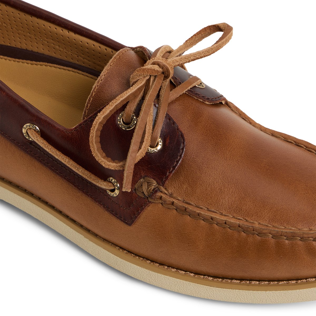 ★ Leey★ SPRAY PIERCING SLIT TOP KHAKI 12345 Gold ao2eye_mm Tan Combo Men's Leather | Sperry US